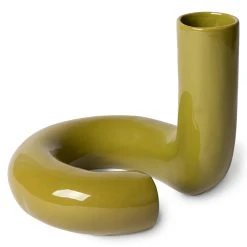 HKliving Glossy Olive Twisted Vase