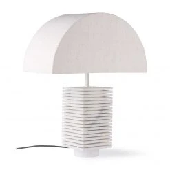 HKliving Ribbed Table Lamp Base White Marble 4 HKliving Ribbed Table Lamp Base White Marble