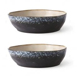 HKliving Ceramic 70's Pasta Bowl Galaxy Set of 2