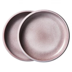 HKliving Bold & Basic Ceramics Deep Plate Purple Set of 2