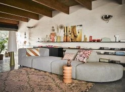 HKliving Peach & Cream Striped Cushion