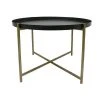 HKliving Black/Brass Side Table, 63 x 63 x 40 cm