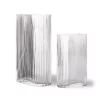 HKliving Clear Ribbed Vases Set of 2