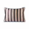 HKliving Satin striped cushion brown/taupe (35x50)