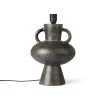 HKliving Charcoal Stoneware Lamp Base with Handles