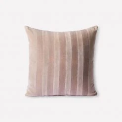 HKliving Striped Velvet Cushion Beige/Dusty Pink (45x45)