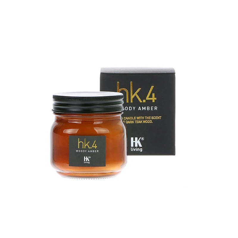 HKliving Woody Amber Glass Soy Candle HKliving Woody Amber Glass Soy Candle