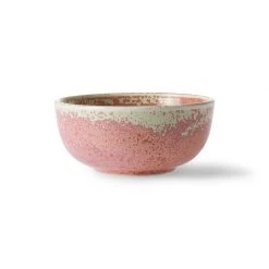 HKliving Home Chef Ceramics Rustic Pink Bowl Set of 2