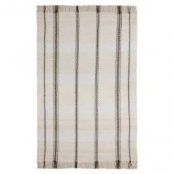 HKliving 150 x 240cm Natural Sand and Black Stripe Carpet