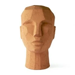 HKliving Abstract Head Sculpture Terra-Cotta
