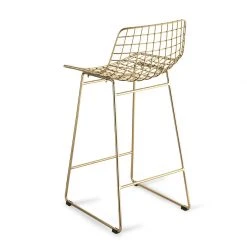HKliving Brass Wire Bar Stool