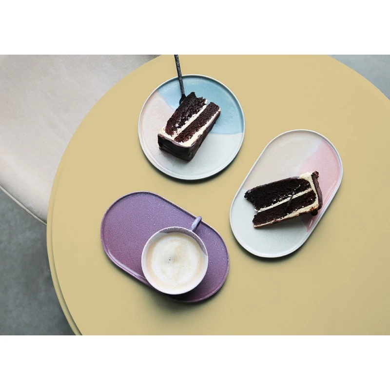 HKliving Set of 2 Pink and Nude Oval Side Plate HKliving Set of 2 Pink and Nude Oval Side Plate