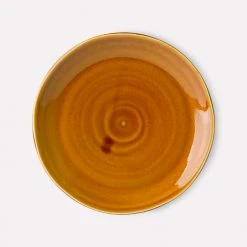 HKliving Kyoto Ceramics Japanese Dinner Plate Brown Set of 2