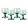 HKliving Set of 4 Fern Green Low Wine Glass: The Emeralds