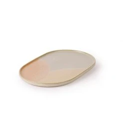 HKliving Gallery Ceramics Oval Side Plate Pink/Nude Set of 2