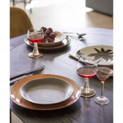 HKliving Set of 6 grey organic breakfast plates