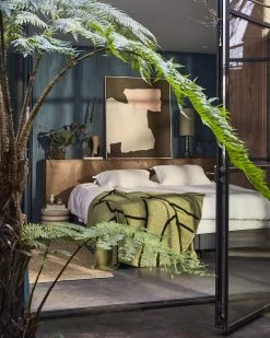 HKliving Woven Throw - Pistachio with Black Tufting