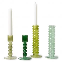 HKliving Lime Green Glass Candle Holder