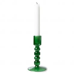 HKliving Forest Green Glass Candle Holder