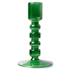 HKliving Forest Green Glass Candle Holder