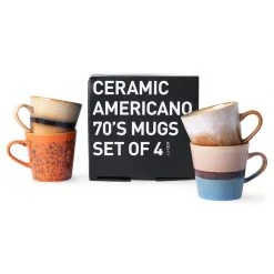HKliving Set of 4 70's Americano Mugs