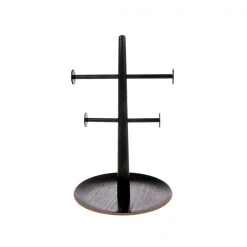 HKliving Black Wood and Metal Jewelry Rack