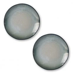 HKliving Home Chef Ceramics Dinner Plate Grey/Green Set of 2