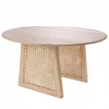 HKliving Round Side Table 65x65x35cm in Natural Wood and Legs in Grid
