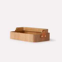 HKliving Willow Wooden Box with Central Handle