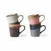 HKliving 70s Ceramics Espresso Mugs Polaris Set of 4 1 HKliving 70s Ceramics Espresso Mugs Polaris Set of 4