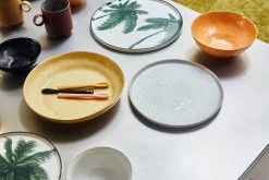HKliving Green Porcelain Palms Side Plate