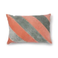 HKliving Striped Cushion Velvet Grey/Nude (40x60)