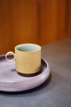 HKliving Bold & Basic Ceramics Deep Plate Purple Set of 2