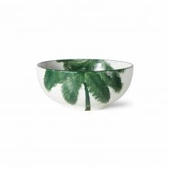 HKliving Green Porcelain Palms Bowl