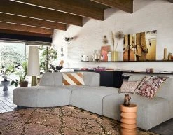 HKliving Glass Vase Ribbed Peach