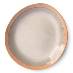 HKliving Ceramic 70's Dinner Plate Earth (Set of 2)