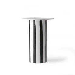 HKliving Ceramic Vase Black/White Striped