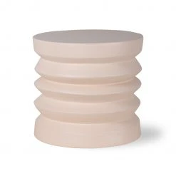 HKliving Cream Stoneware Side Table