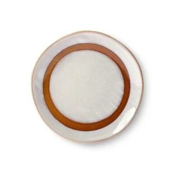 HKliving 70s Ceramics Dessert Plate Snow - Set of 2