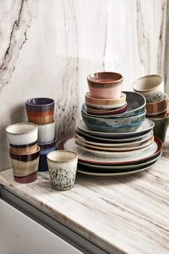 HKliving Ceramic 70's Side Plate Bark Set of 2