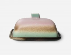 HKliving 70S CERAMICS: BUTTER DISH, MERCURY