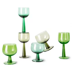 HKliving Set of 4 wine glass tall, lima green. The emeralds 7 HKliving Set of 4 wine glass tall, lima green. The emeralds