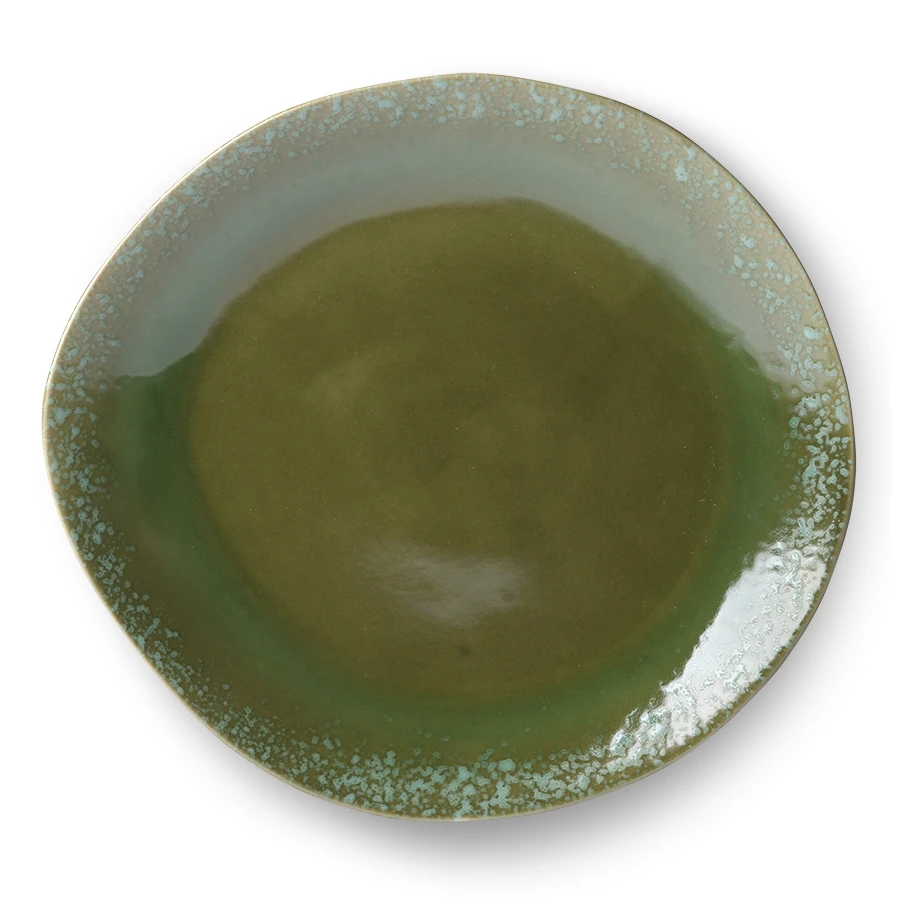 HKliving 70s Ceramics: Dinner Plates, Green (Set of 2) 5 HKliving 70s Ceramics: Dinner Plates, Green (Set of 2)