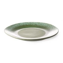 HKliving Set of 6 Ceramic 70's Dinner Plates Green