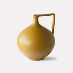 HKliving Ceramic Mustard Amphora Large Jar