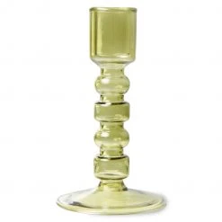 HKliving Olive Green Glass Candle Holder