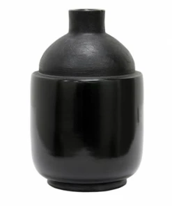 HKliving Vase 15x H27cm in Black Stoneware Handmade