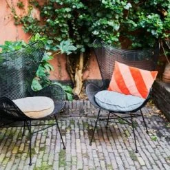 HKliving Ice Blue Linen Seat Cushion