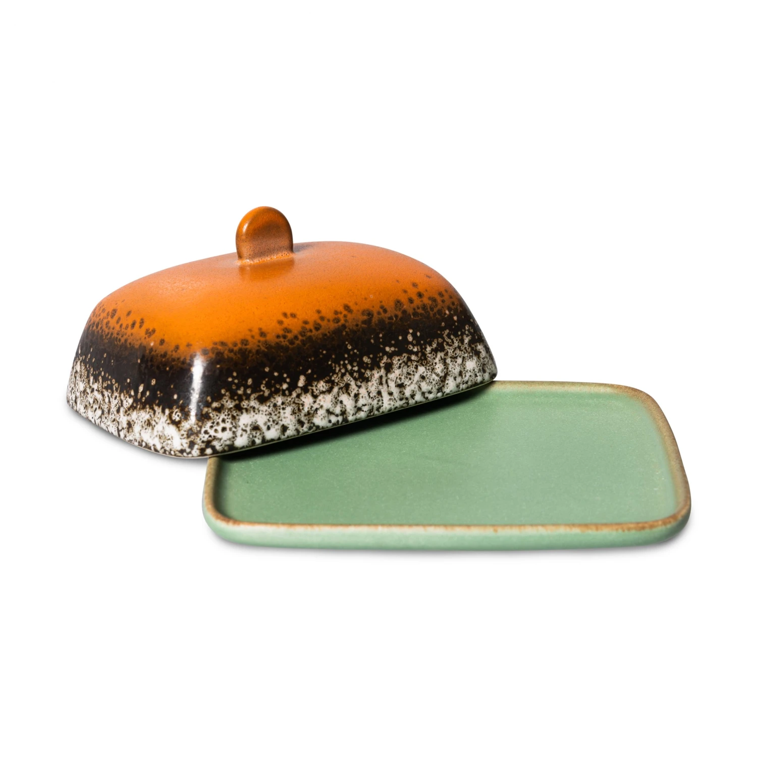 HKliving 70s Ceramics Butter Dish - Meteor HKliving 70s Ceramics Butter Dish - Meteor