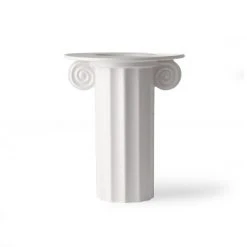 HKliving White Ceramic Vase Greek B